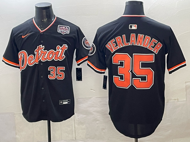 Men Detroit Tigers #35 Verlander black Game Nike MLB Jersey0314005
